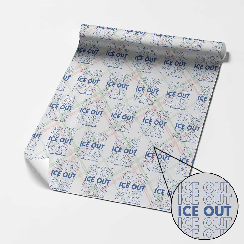 ICE Out Wrapping Paper Roll I Stand With Minnesota Minneapolis Anti ICE TS14 Christmas Plaid Print Your Wear