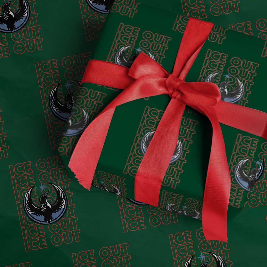 ICE Out Wrapping Paper Roll Minneapolis Resist Anti ICE Immigration Protest TS14 Green Print Your Wear