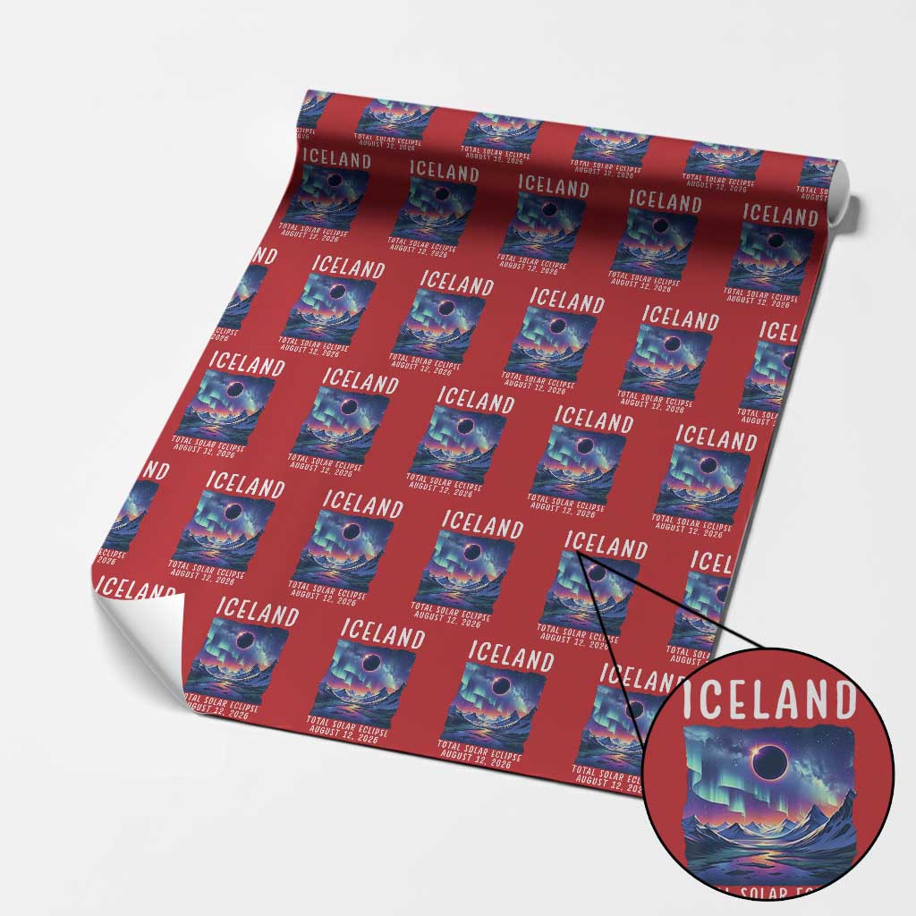 Iceland Total Solar Eclipse 2026 Aurora Wrapping Paper Roll Totality Northern Lights Astronomy Travel Gift