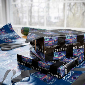 Iceland Total Solar Eclipse 2026 Aurora Wrapping Paper Roll Totality Northern Lights Astronomy Travel Gift