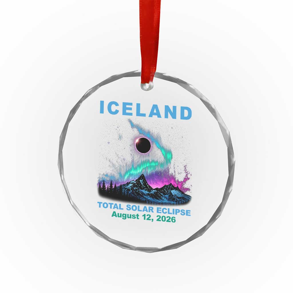 Iceland Total Solar Eclipse 2026 Crystal Glass Ornament August 12 Eclipse Totality Chaser Aurora Northern Lights