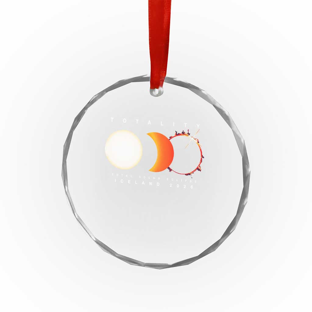 Iceland Total Solar Eclipse 2026 Totality Crystal Glass Ornament Travel Souvenir Astronomy Geek Gift TS02 Print Your Wear