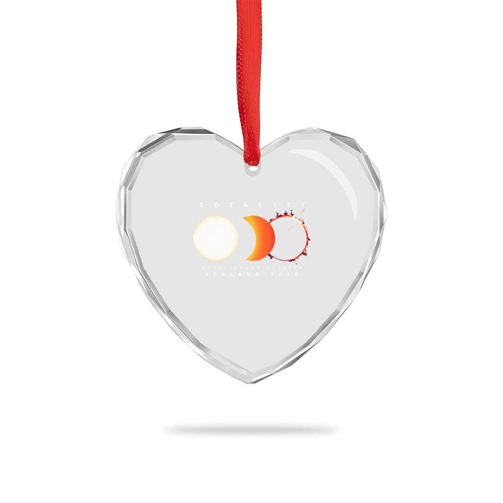 Iceland Total Solar Eclipse 2026 Totality Heart Crystal Glass Ornament Travel Souvenir Astronomy Geek Gift TS02 Print Your Wear