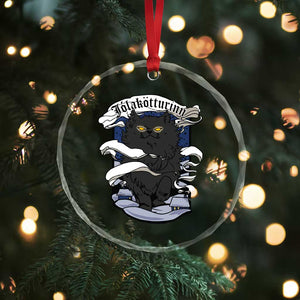 Icelandic Xmas Crystal Glass Ornament Yule Cat Jolakotturinn Xmas Eve TS09 Print Your Wear
