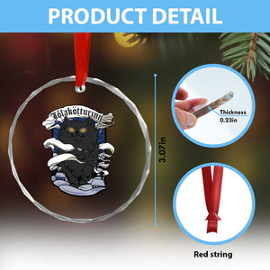 Icelandic Xmas Crystal Glass Ornament Yule Cat Jolakotturinn Xmas Eve TS09 Print Your Wear