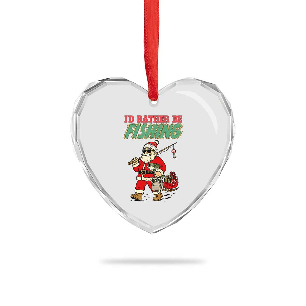 Id Rather Be Fishing Heart Crystal Glass Ornament Funny Christmas Holiday Gift TS12 Print Your Wear