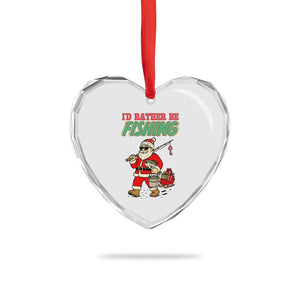 Id Rather Be Fishing Heart Crystal Glass Ornament Funny Christmas Holiday Gift TS12 Print Your Wear