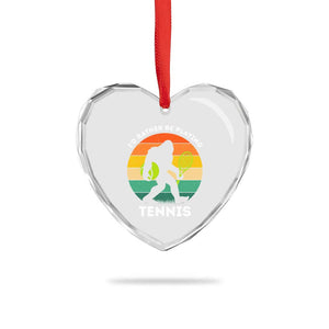 Id Rather Be Playing Tennis Heart Crystal Glass Ornament Vintage Retro Bigfoot Tennis Player Gift TS12 Print Your Wear