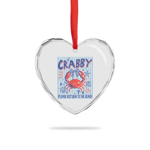 If Crabby Please Return To The Beach Heart Crystal Glass Ornament Funny Summer Girl TS11 Print Your Wear
