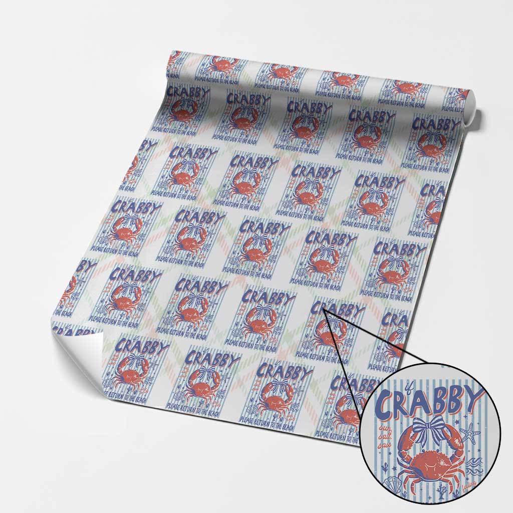 If Crabby Please Return To The Beach Wrapping Paper Roll Funny Summer Girl TS11 Christmas Plaid Print Your Wear