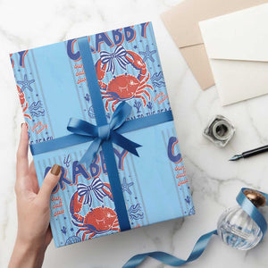 If Crabby Please Return To The Beach Wrapping Paper Roll Funny Summer Girl TS11 Light Blue Print Your Wear