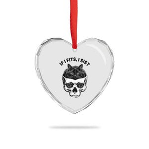 If I Fits I Sits Black Cat Skull Heart Crystal Glass Ornament Gothic Dark Humor Gift TS12 Print Your Wear