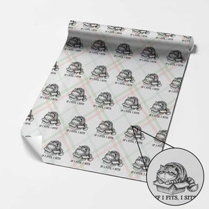 If I Fits I Sits Wrapping Paper Roll Chubby Kitty Funny Cat Lover Gift TS12 Christmas Plaid Print Your Wear