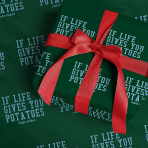 If Life Gives You Potatoes Make Latkes Wrapping Paper Roll Funny Hanukkah Gift Jewish Holiday TS10 Green Print Your Wear