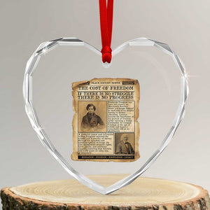 If There Is No Struggle No Progress Heart Crystal Glass Ornament Frederick Douglass Newspaper TS12 Transparent Glass 3'' Heart Print Your Wear