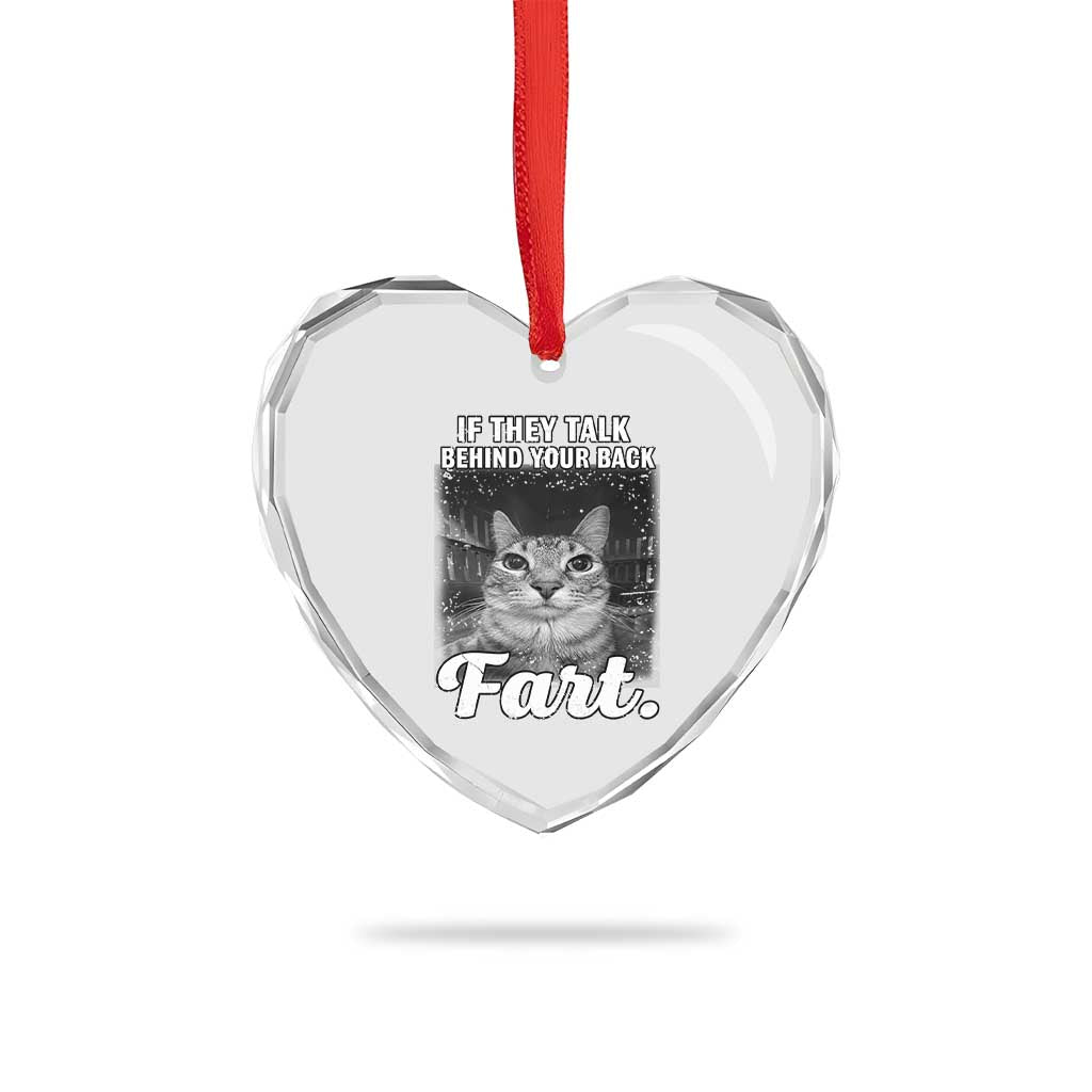 If They Talk Behind Your Back Fart Heart Crystal Glass Ornament Cat Meme Funny Oddly Specific TS10 Print Your Wear