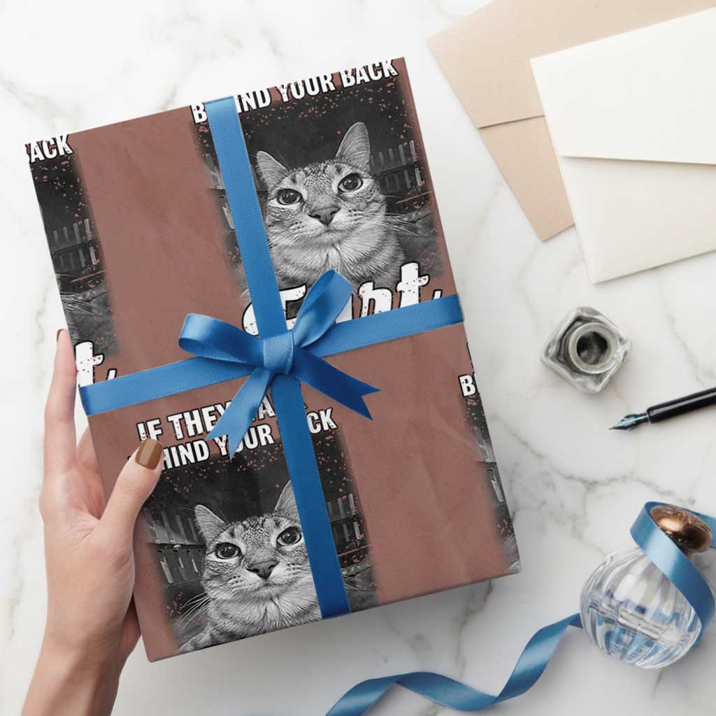 If They Talk Behind Your Back Fart Wrapping Paper Roll Cat Meme Funny Oddly Specific TS10 Mocha Print Your Wear