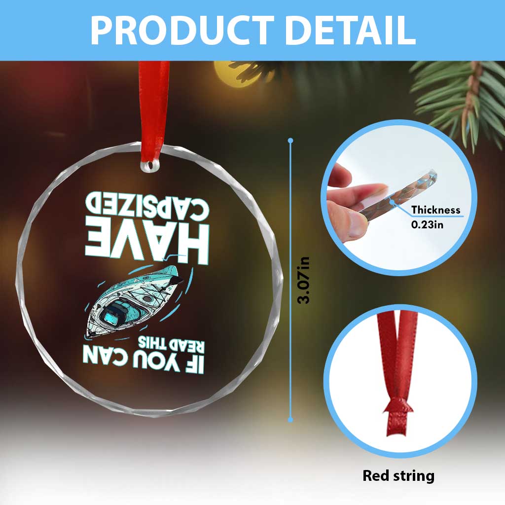 If You Can Read This I Have Capsized Crystal Glass Ornament Funny Boating TS14 Print Your Wear