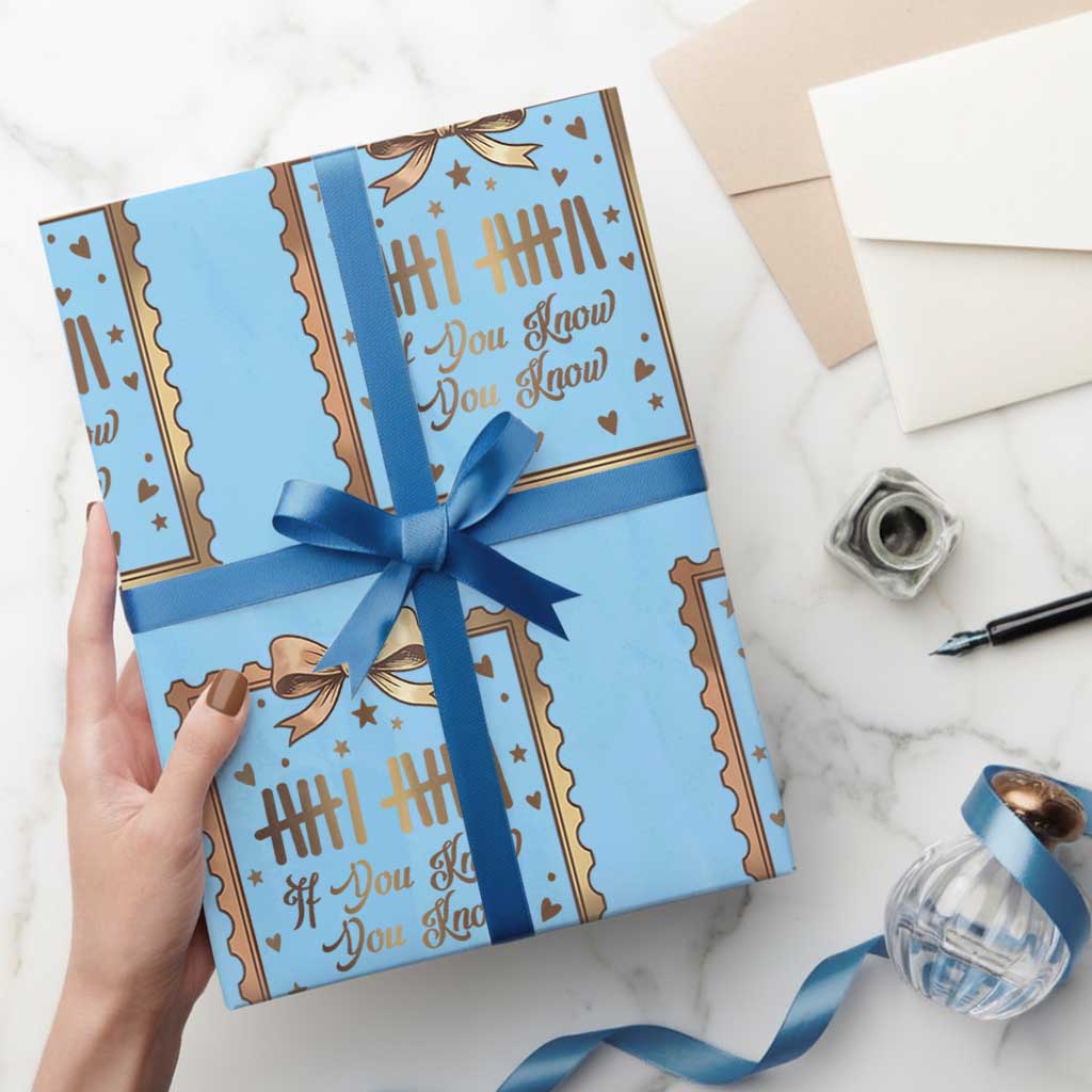 If You Know You Know Six Seven Meme Wrapping Paper Roll African American Gift TS12 Light Blue Print Your Wear