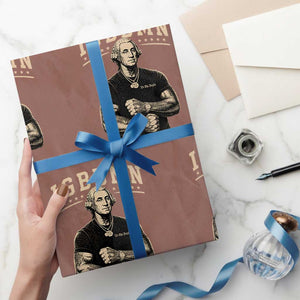 IGBBMN Buff George Washington Parody Wrapping Paper Roll It’s Gonna Be Bad Funny Ironic Patriotic Founding Father
