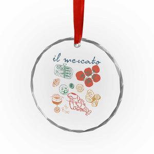Il Mercato Italian Food Market Aesthetic Crystal Glass Ornament Summer Amalfi Coast La Dolce Vita TS02 Print Your Wear