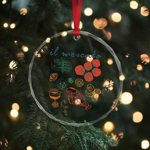 Il Mercato Italian Food Market Aesthetic Crystal Glass Ornament Summer Amalfi Coast La Dolce Vita TS02 Print Your Wear