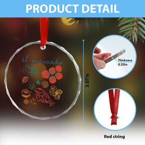 Il Mercato Italian Food Market Aesthetic Crystal Glass Ornament Summer Amalfi Coast La Dolce Vita TS02 Print Your Wear