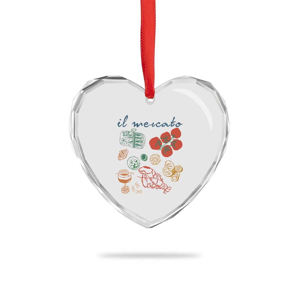 Il Mercato Italian Food Market Aesthetic Heart Crystal Glass Ornament Summer Amalfi Coast La Dolce Vita TS02 Print Your Wear