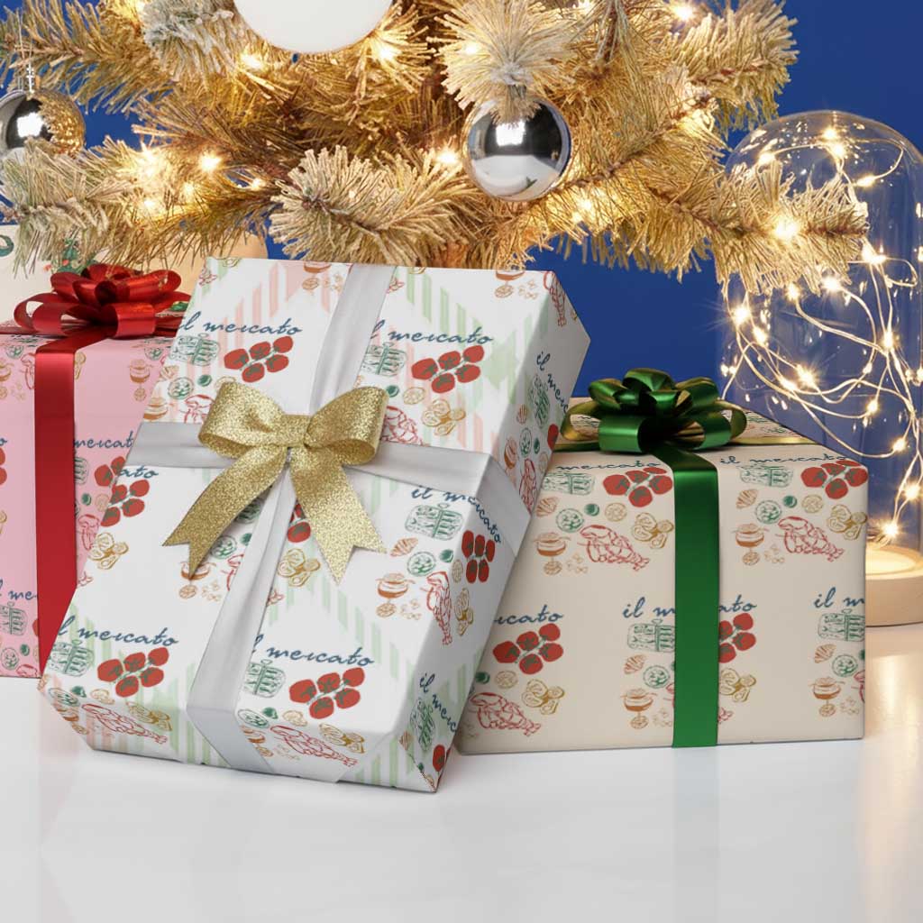 Il Mercato Italian Food Market Aesthetic Wrapping Paper Roll Summer Amalfi Coast La Dolce Vita TS02 Print Your Wear