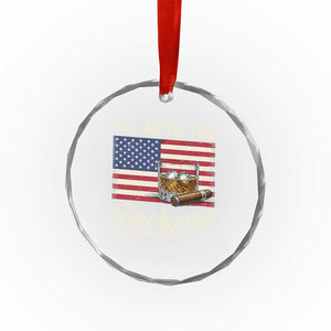 I'll Be in the Backyard Crystal Glass Ornament USA Flag Cigar and Bourbon TS14 Print Your Wear