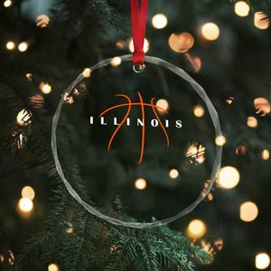 Illinois Fan Basketball Grooves Graphic IL State Crystal Glass Ornament TS11 Print Your Wear