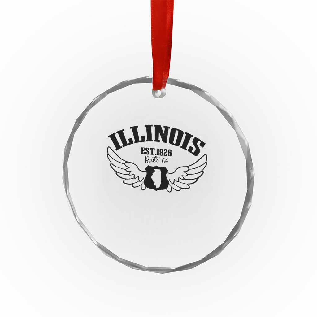 Illinois Route Highway 66 Souvenir Crystal Glass Ornament Open Road Adventure TS12 Print Your Wear