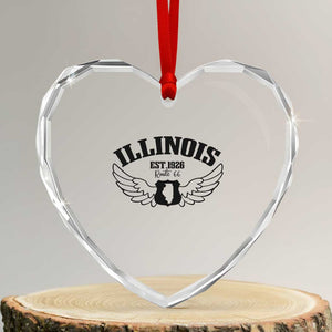 Illinois Route Highway 66 Souvenir Heart Crystal Glass Ornament Open Road Adventure TS12 Transparent Glass 3'' Heart Print Your Wear