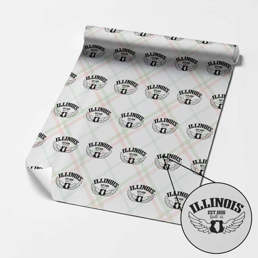 Illinois Route Highway 66 Souvenir Wrapping Paper Roll Open Road Adventure TS12 Christmas Plaid Print Your Wear