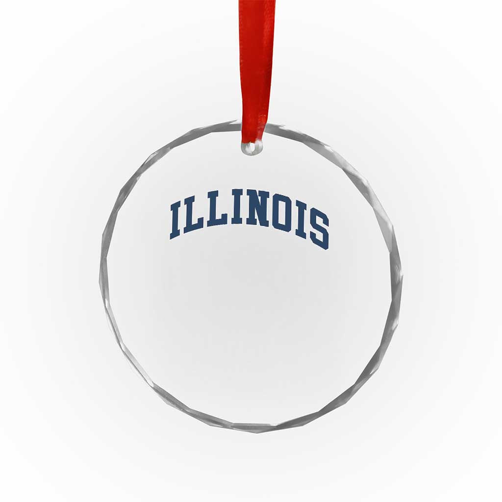Illinois Sports Fan Vintage Bold Throwback IL State Crystal Glass Ornament TS11 Print Your Wear