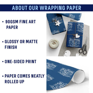 Illinois State Pride Wrapping Paper Roll The Prairie State Souvenir Gift TS12 Print Your Wear
