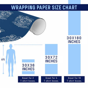 Illinois State Pride Wrapping Paper Roll The Prairie State Souvenir Gift TS12 Print Your Wear