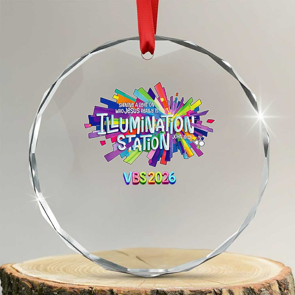 Illumination Station VBS 2026 Christian Lights Crystal Glass Ornament Bible Jesus TS10 Transparent Glass 3'' Circle Print Your Wear