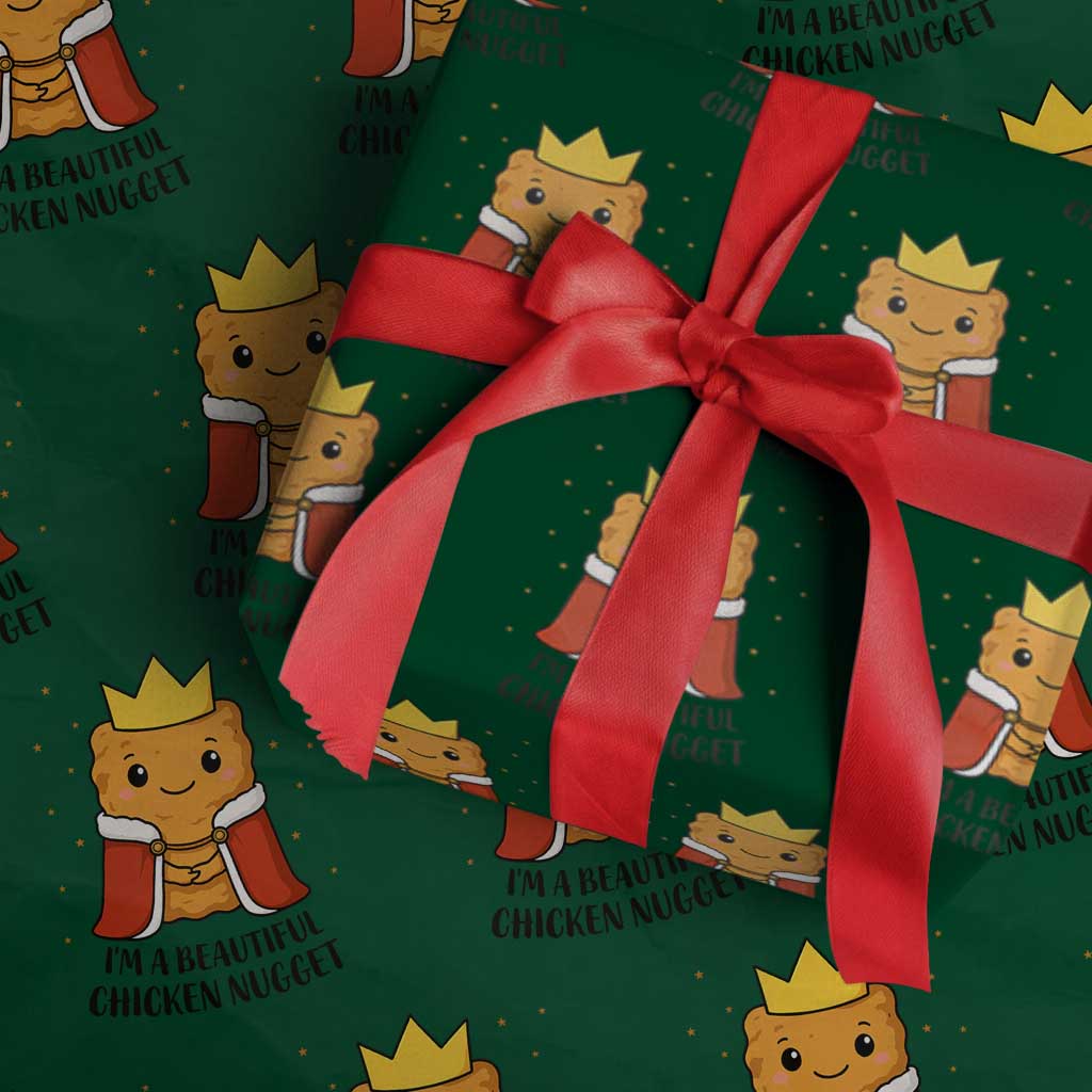 I'm A Beautiful Chicken Nugget Wrapping Paper Roll Food Humor Gift TS12 Green Print Your Wear