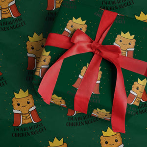 I'm A Beautiful Chicken Nugget Wrapping Paper Roll Food Humor Gift TS12 Green Print Your Wear