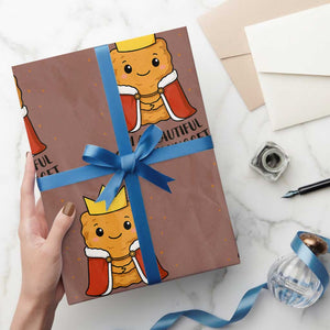 I'm A Beautiful Chicken Nugget Wrapping Paper Roll Food Humor Gift TS12 Mocha Print Your Wear