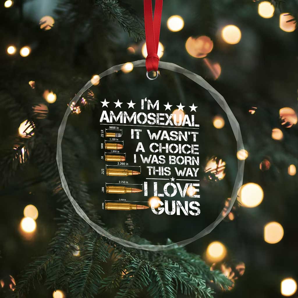 I'm Ammosexual It Wasn't A Choice 2nd Amendment Gun Lovers Crystal Glass Ornament