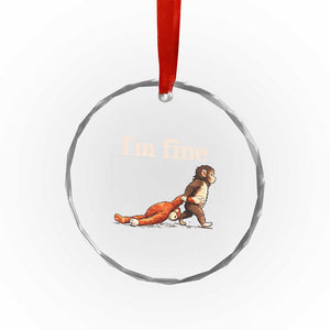 I’m Fine Funny Monkey Meme Crystal Glass Ornament Viral Punch Baby Monkey Relatable Cute Gift TS02 Print Your Wear