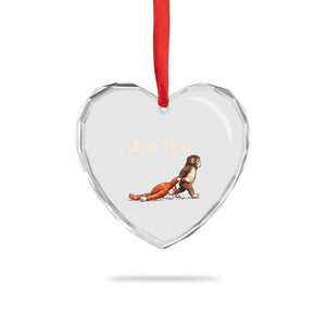 I’m Fine Funny Monkey Meme Heart Crystal Glass Ornament Viral Punch Baby Monkey Relatable Cute Gift TS02 Print Your Wear