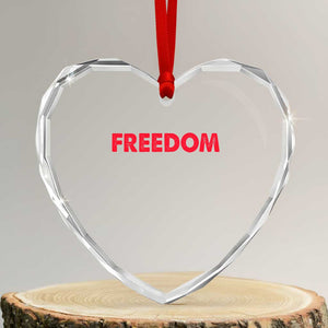 I'm Freedom Matching Couple Heart Crystal Glass Ornament Funny Patriotic Red White and Blue 4th of July