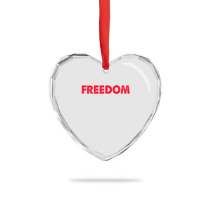 I'm Freedom Matching Couple Heart Crystal Glass Ornament Funny Patriotic Red White and Blue 4th of July