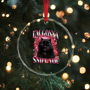 I'm Gonna Sniff You Crystal Glass Ornament Funny Black Cat Meme TS14 Print Your Wear