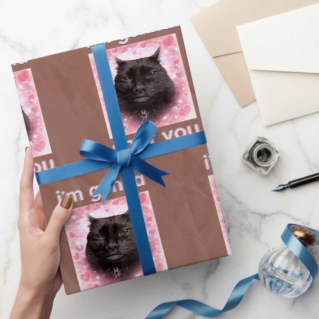 I'm Gonna Sniff You Wrapping Paper Roll Funny Black Cat Brainrot Meme TS14 Mocha Print Your Wear