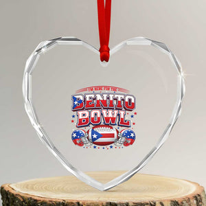I’m Here for the Benito Bowl Heart Crystal Glass Ornament Funny Music Fan Football Game Day TS02 Transparent Glass 3'' Heart Print Your Wear