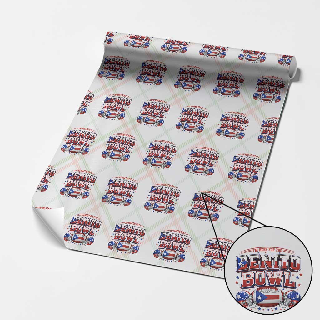 I’m Here for the Benito Bowl Wrapping Paper Roll Funny Music Fan Football Game Day TS02 Christmas Plaid Print Your Wear